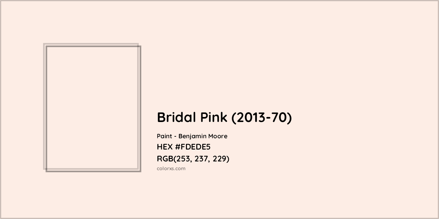 HEX #FDEDE5 Bridal Pink (2013-70) Paint Benjamin Moore - Color Code