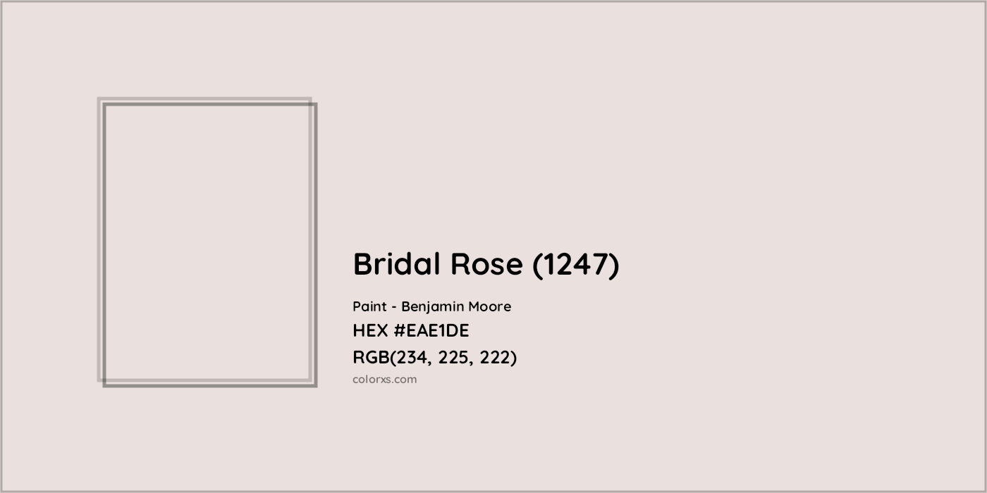 HEX #EAE1DE Bridal Rose (1247) Paint Benjamin Moore - Color Code