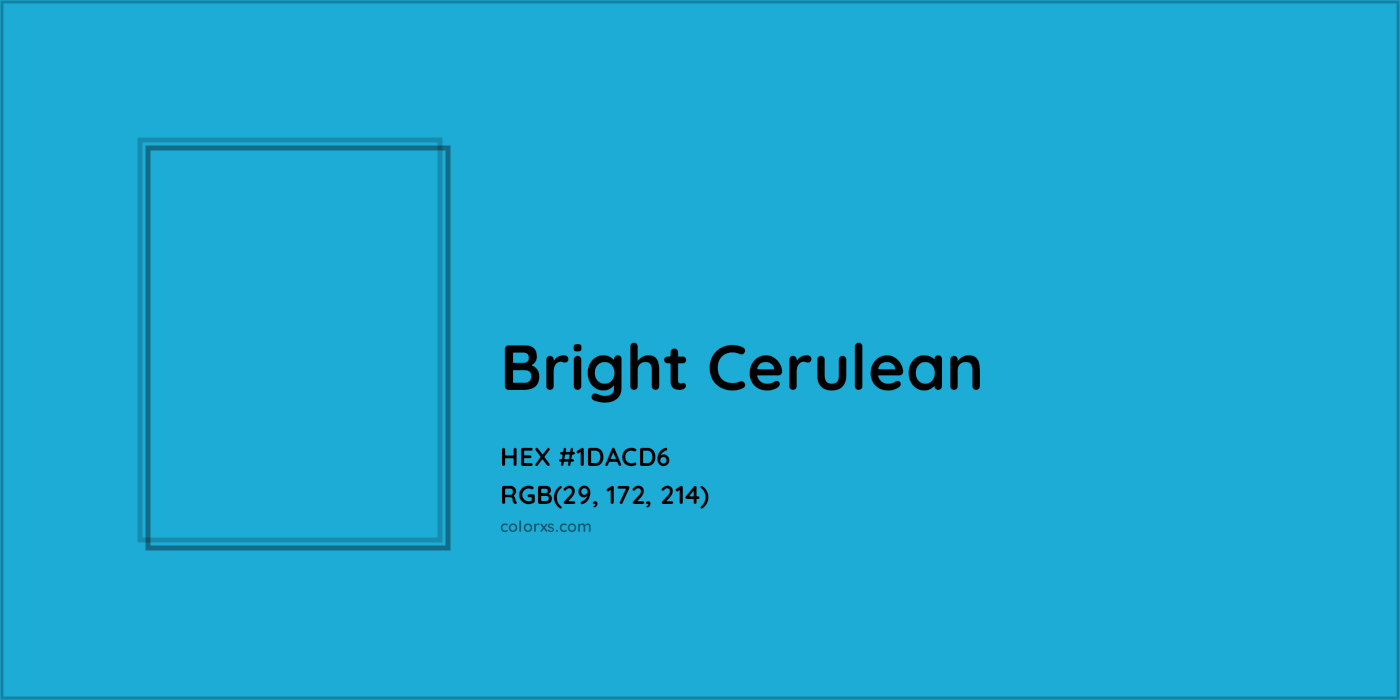 HEX #1DACD6 Bright Cerulean Color - Color Code