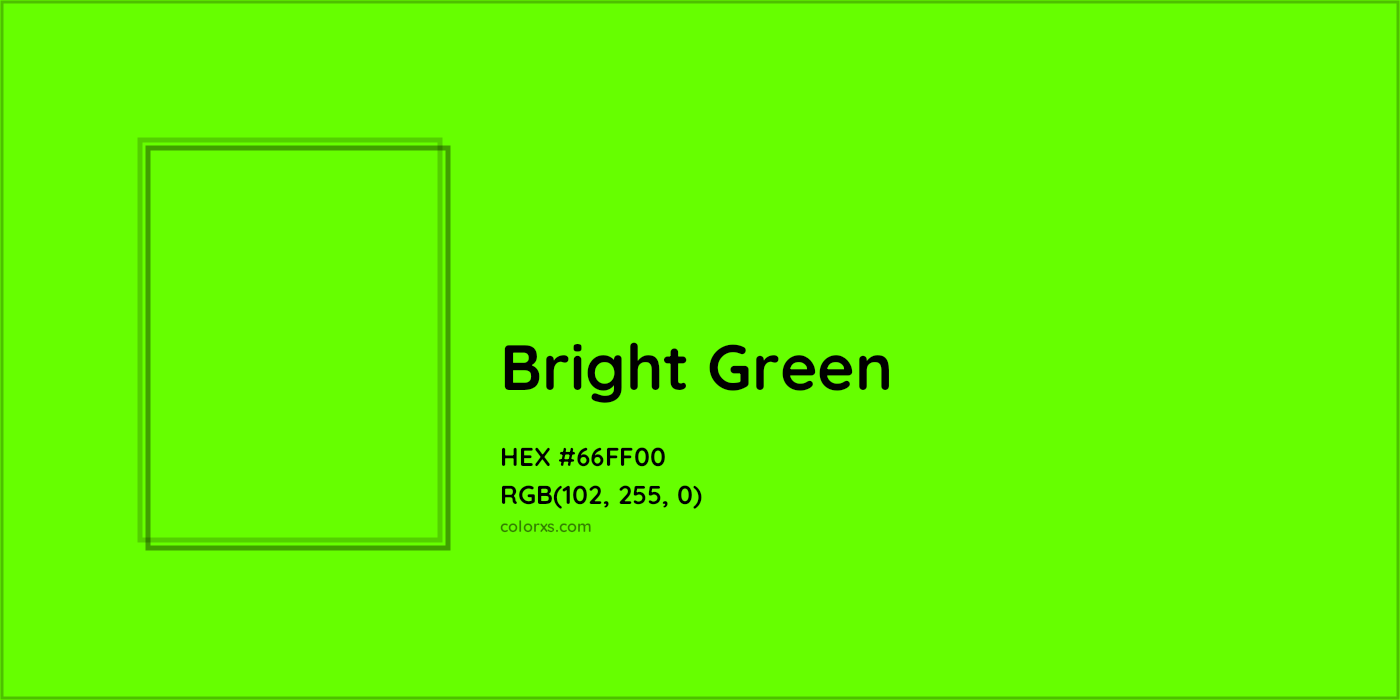 HEX #66FF00 Bright Green Color - Color Code