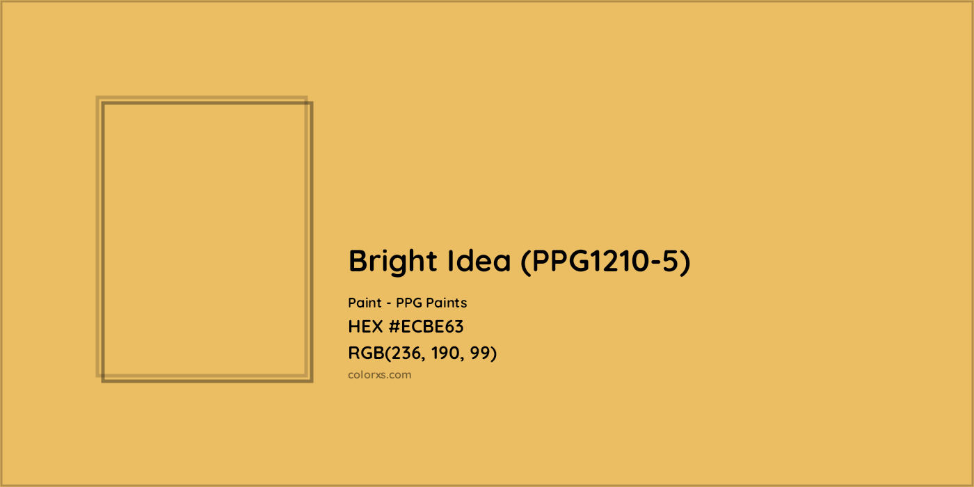 HEX #ECBE63 Bright Idea (PPG1210-5) Paint PPG Paints - Color Code