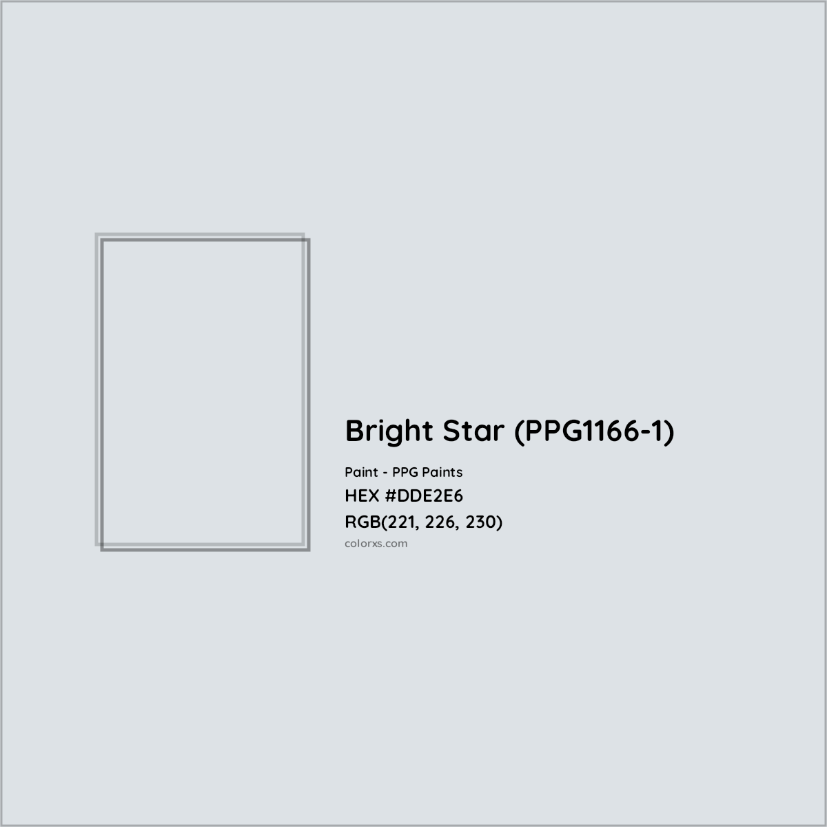 HEX #DDE2E6 Bright Star (PPG1166-1) Paint PPG Paints - Color Code