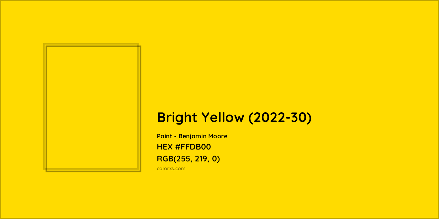 HEX #FFDB00 Bright Yellow (2022-30) Paint Benjamin Moore - Color Code