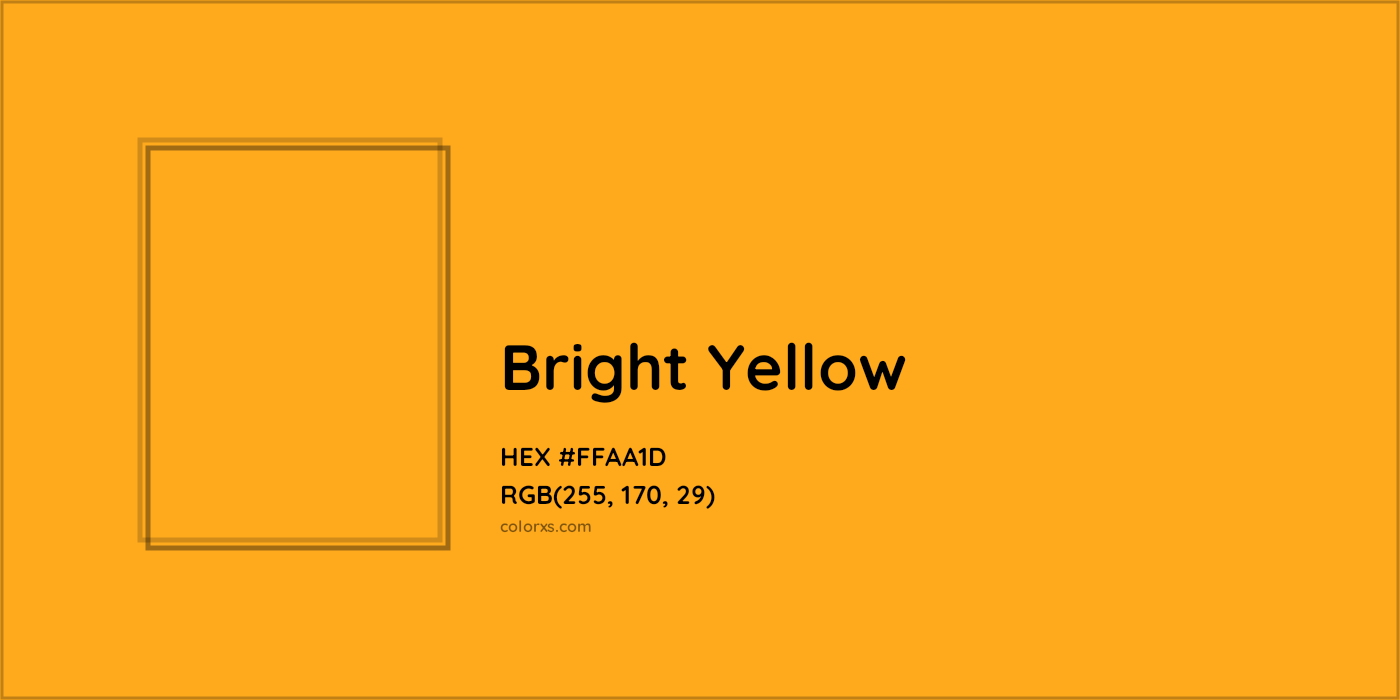 HEX #FFAA1D Bright Yellow Color Crayola Crayons - Color Code