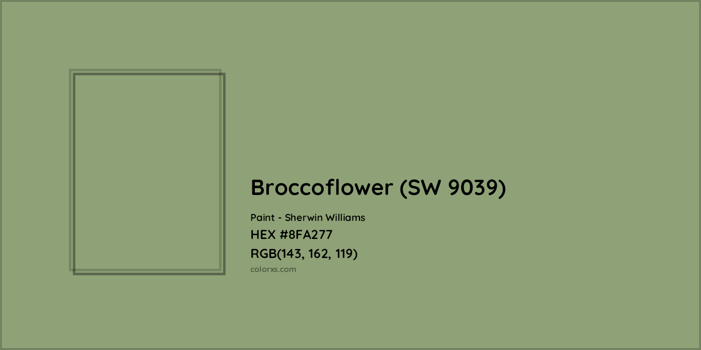 HEX #8FA277 Broccoflower (SW 9039) Paint Sherwin Williams - Color Code