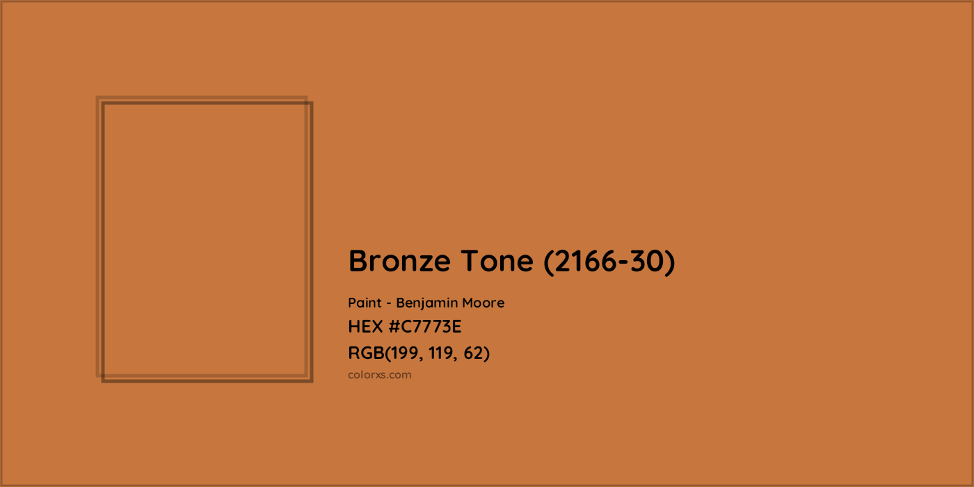 HEX #C7773E Bronze Tone (2166-30) Paint Benjamin Moore - Color Code