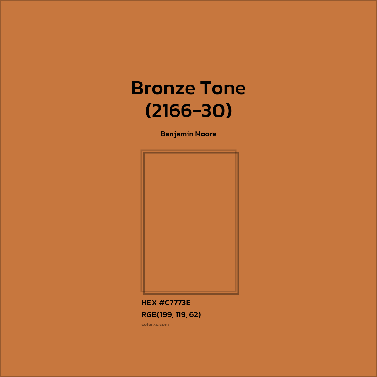 HEX #C7773E Bronze Tone (2166-30) Paint Benjamin Moore - Color Code