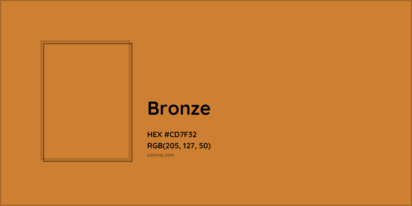 HEX #CD7F32 Bronze Color - Color Code