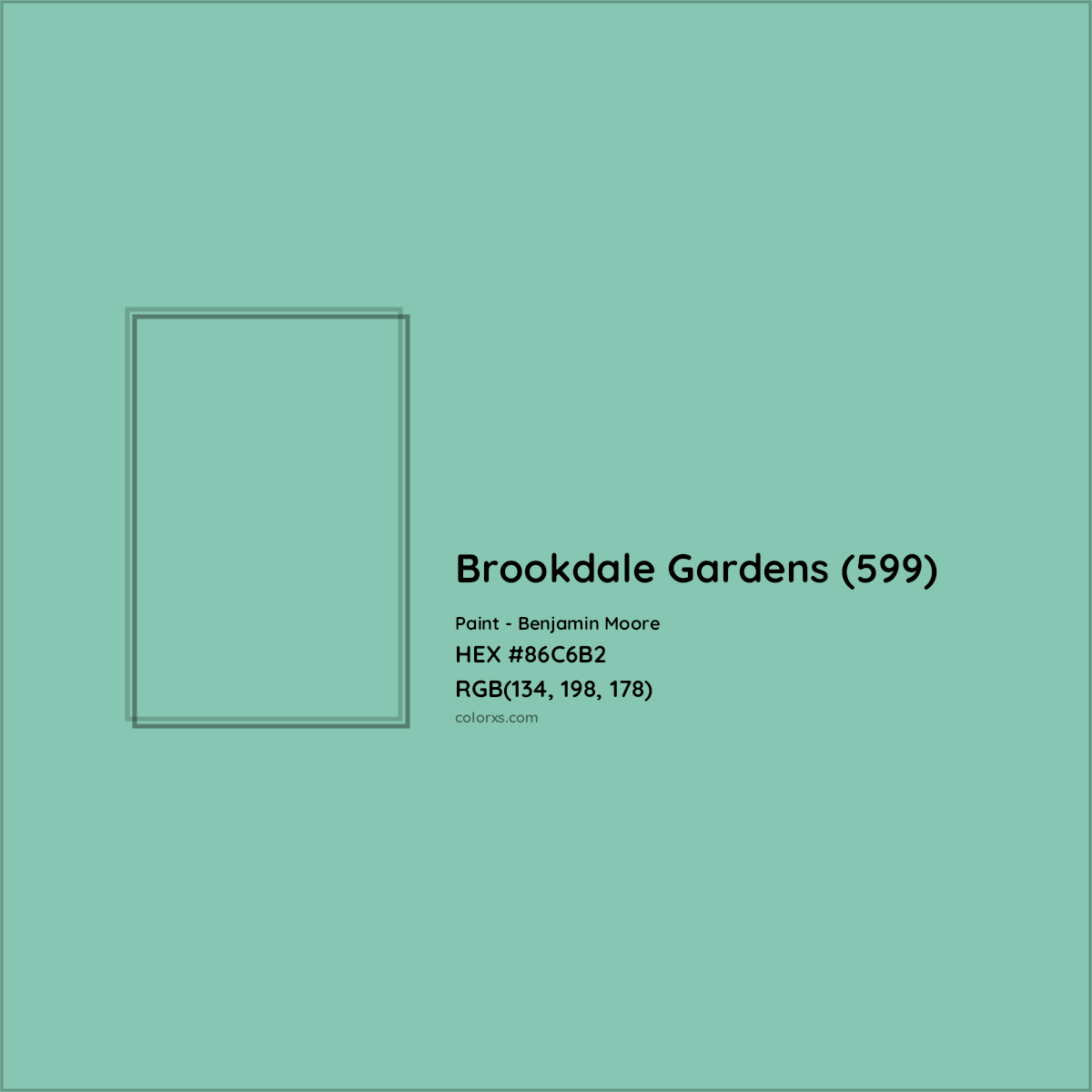HEX #86C6B2 Brookdale Gardens (599) Paint Benjamin Moore - Color Code