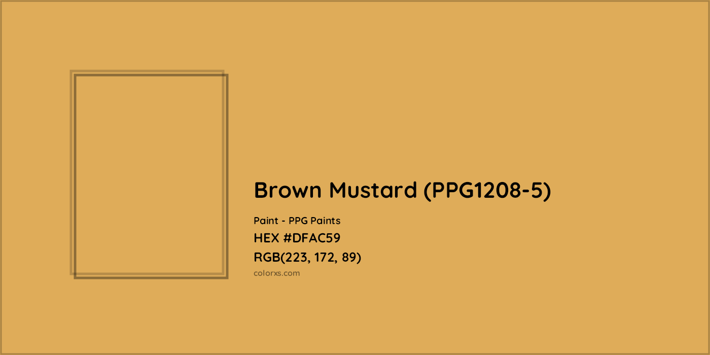 HEX #DFAC59 Brown Mustard (PPG1208-5) Paint PPG Paints - Color Code