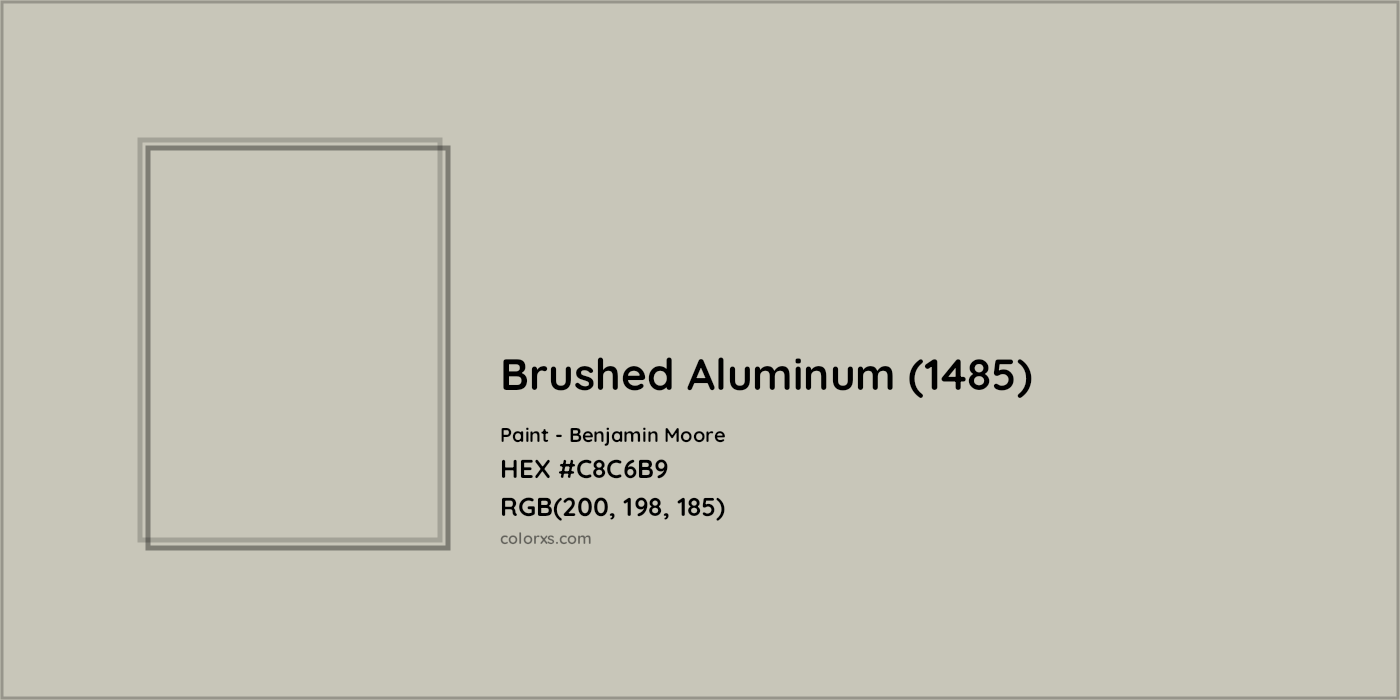 HEX #C8C6B9 Brushed Aluminum (1485) Paint Benjamin Moore - Color Code