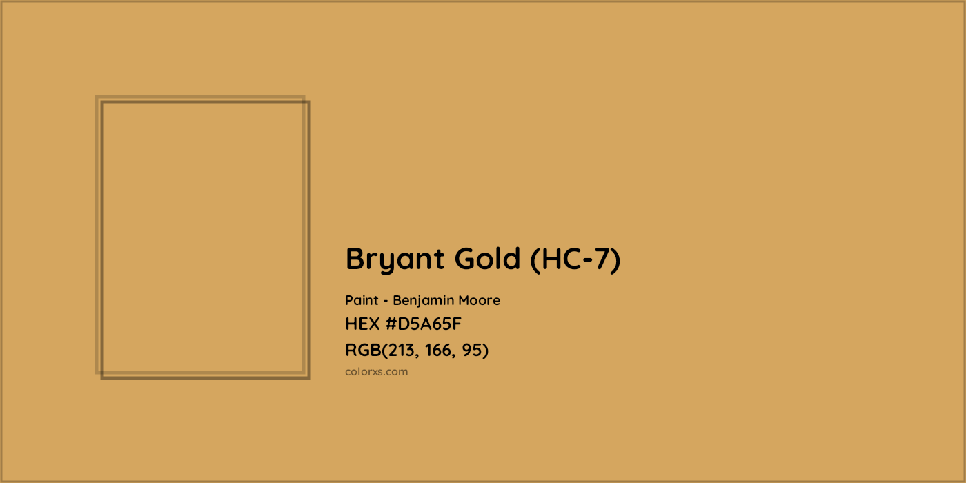 HEX #D5A65F Bryant Gold (HC-7) Paint Benjamin Moore - Color Code