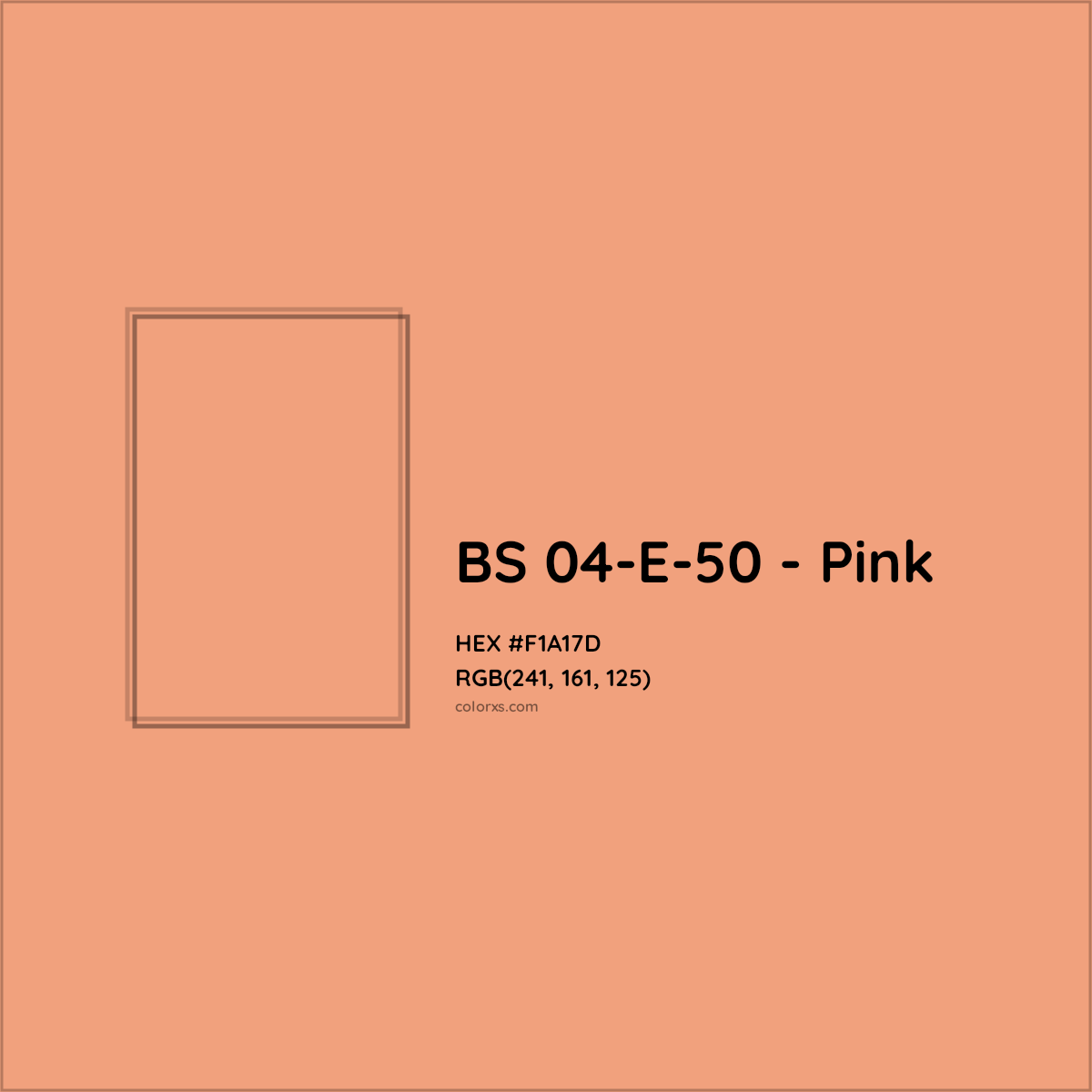 HEX #F1A17D BS 04-E-50 - Pink CMS British Standard 4800 - Color Code
