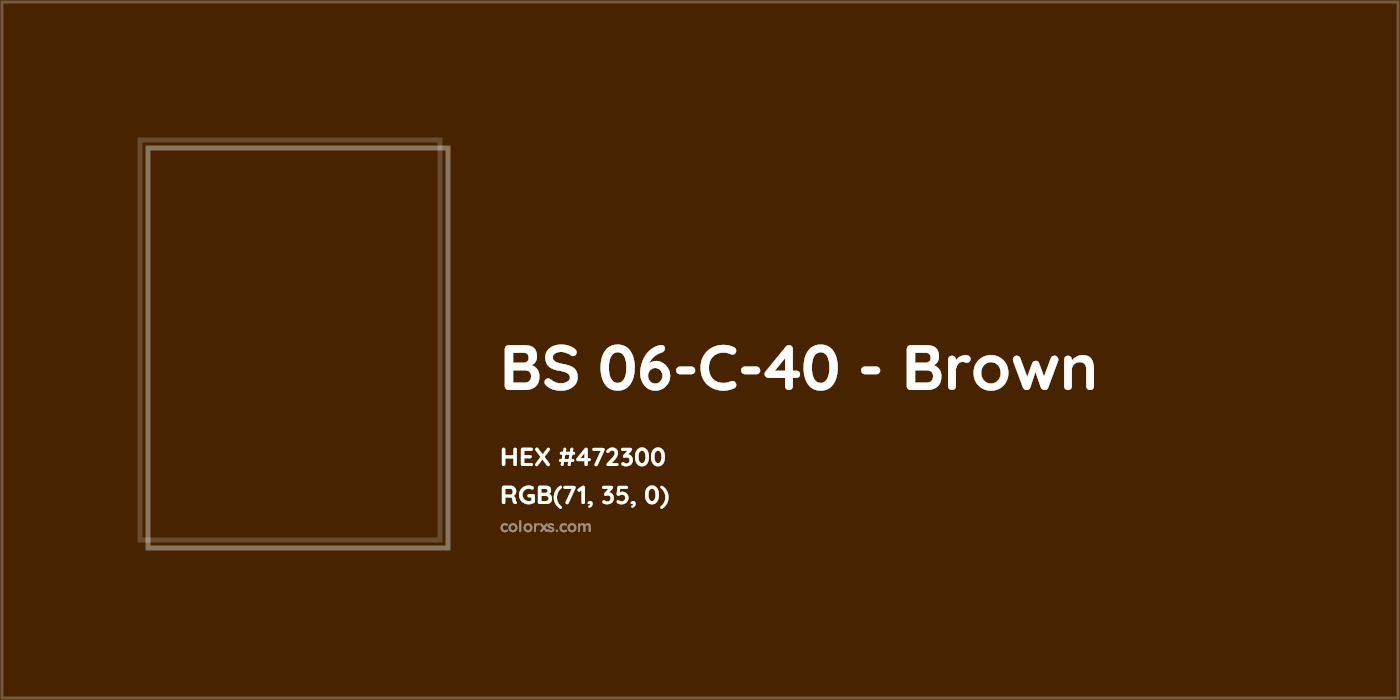 HEX #472300 BS 06-C-40 - Brown CMS British Standard 4800 - Color Code