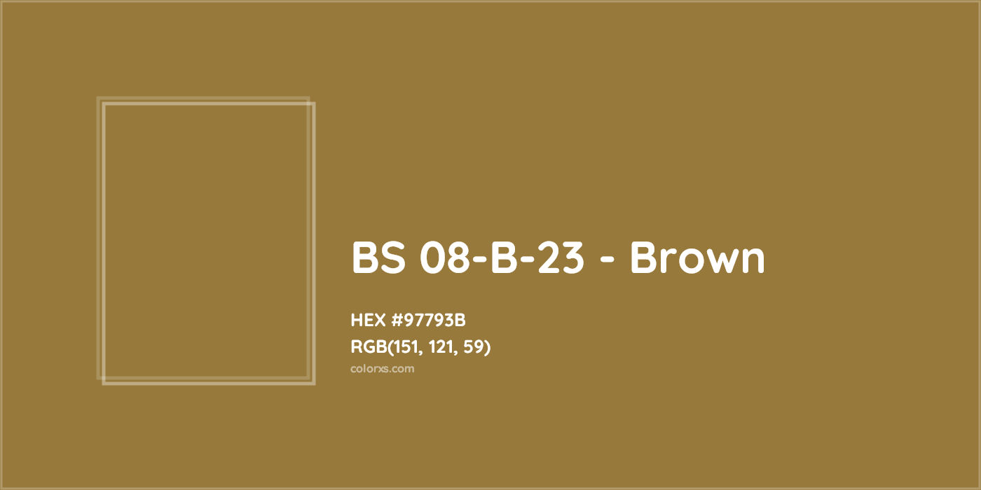 HEX #97793B BS 08-B-23 - Brown CMS British Standard 4800 - Color Code