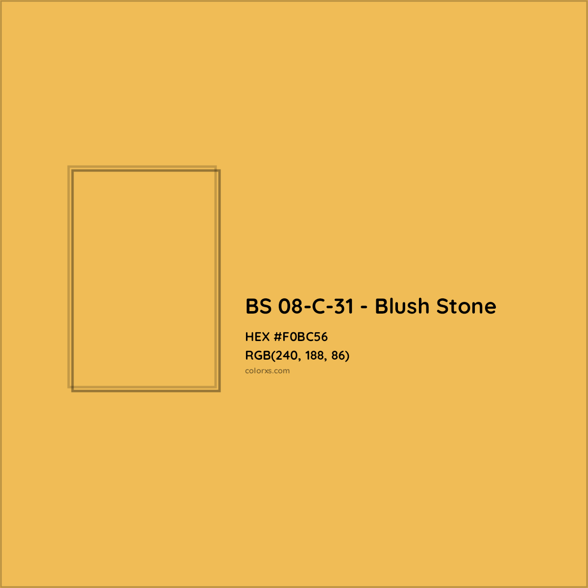 HEX #F0BC56 BS 08-C-31 - Blush Stone CMS British Standard 4800 - Color Code