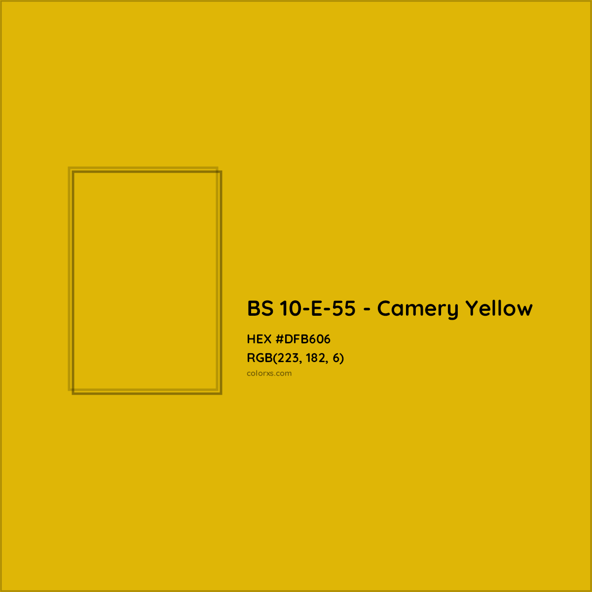 HEX #DFB606 BS 10-E-55 - Camery Yellow CMS British Standard 4800 - Color Code