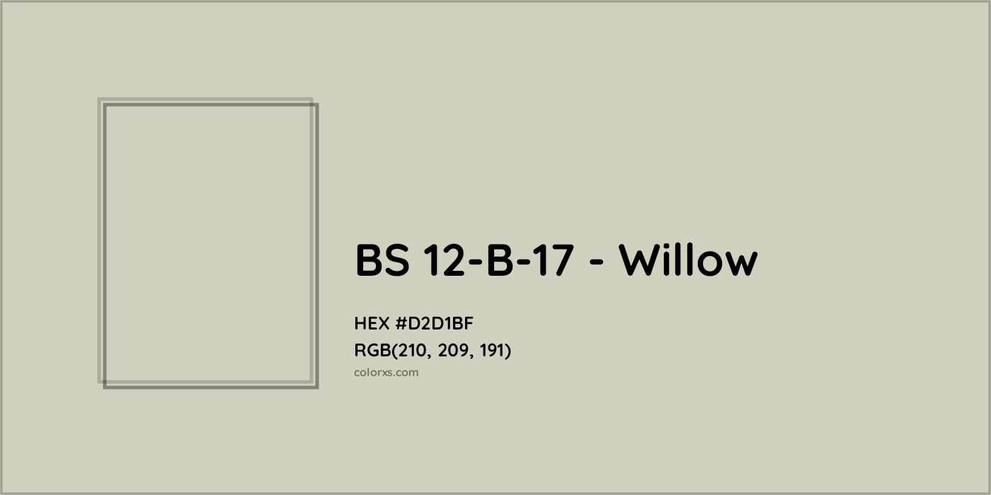 HEX #D2D1BF BS 12-B-17 - Willow CMS British Standard 4800 - Color Code