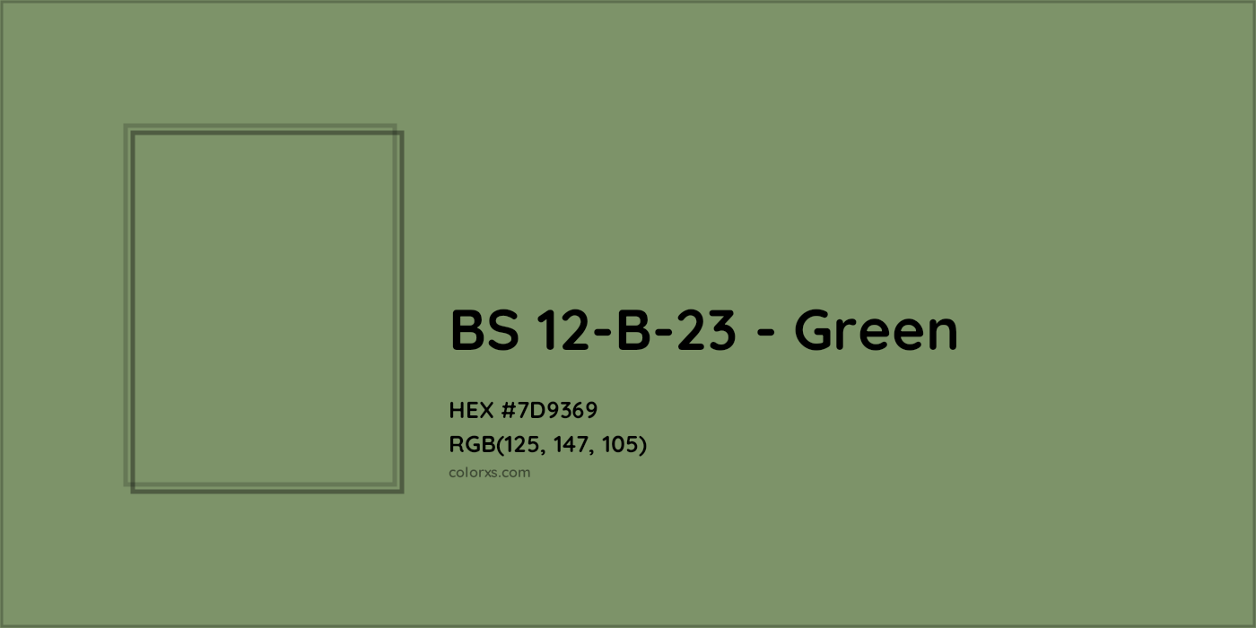 HEX #7D9369 BS 12-B-23 - Green CMS British Standard 4800 - Color Code