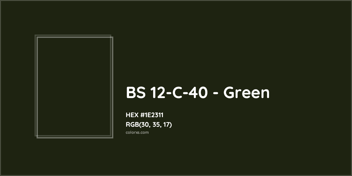 HEX #1E2311 BS 12-C-40 - Green CMS British Standard 4800 - Color Code