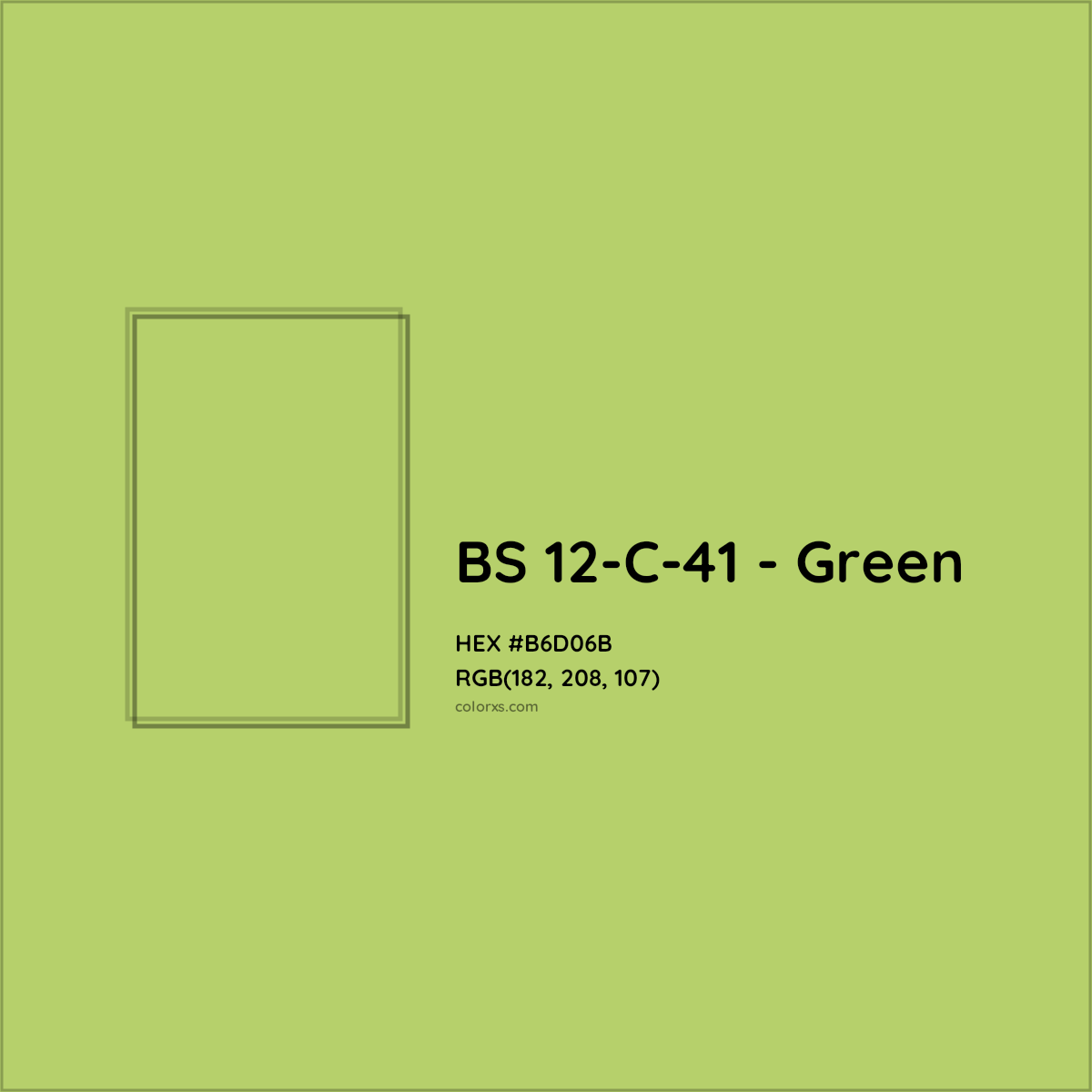 HEX #B6D06B BS 12-C-41 - Green CMS British Standard 4800 - Color Code