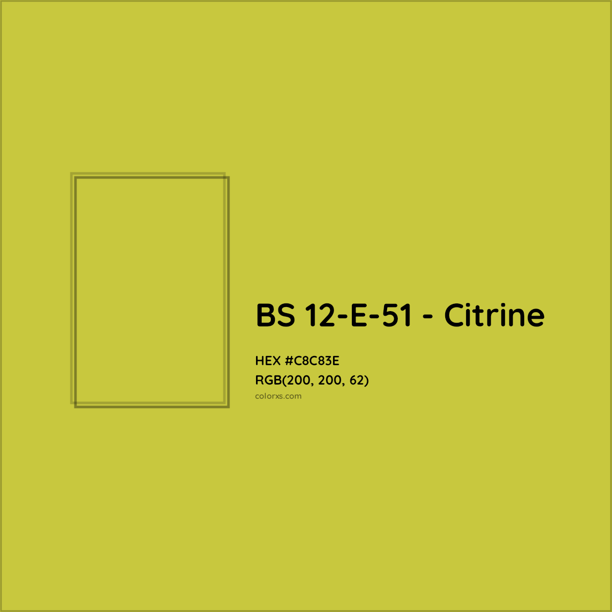 HEX #C8C83E BS 12-E-51 - Citrine CMS British Standard 4800 - Color Code