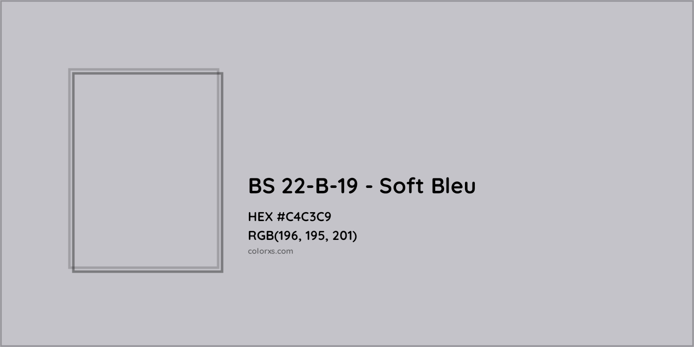 HEX #C4C3C9 BS 22-B-19 - Soft Bleu CMS British Standard 4800 - Color Code