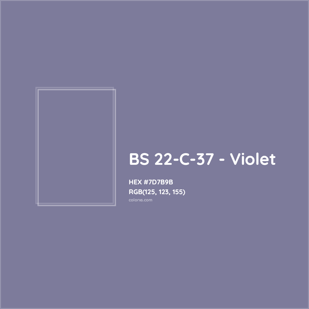 HEX #7D7B9B BS 22-C-37 - Violet CMS British Standard 4800 - Color Code