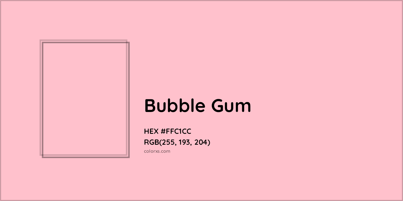 HEX #FFC1CC Bubble gum Color - Color Code
