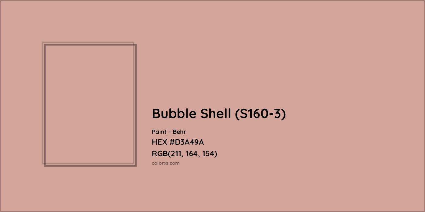 HEX #D3A49A Bubble Shell (S160-3) Paint Behr - Color Code