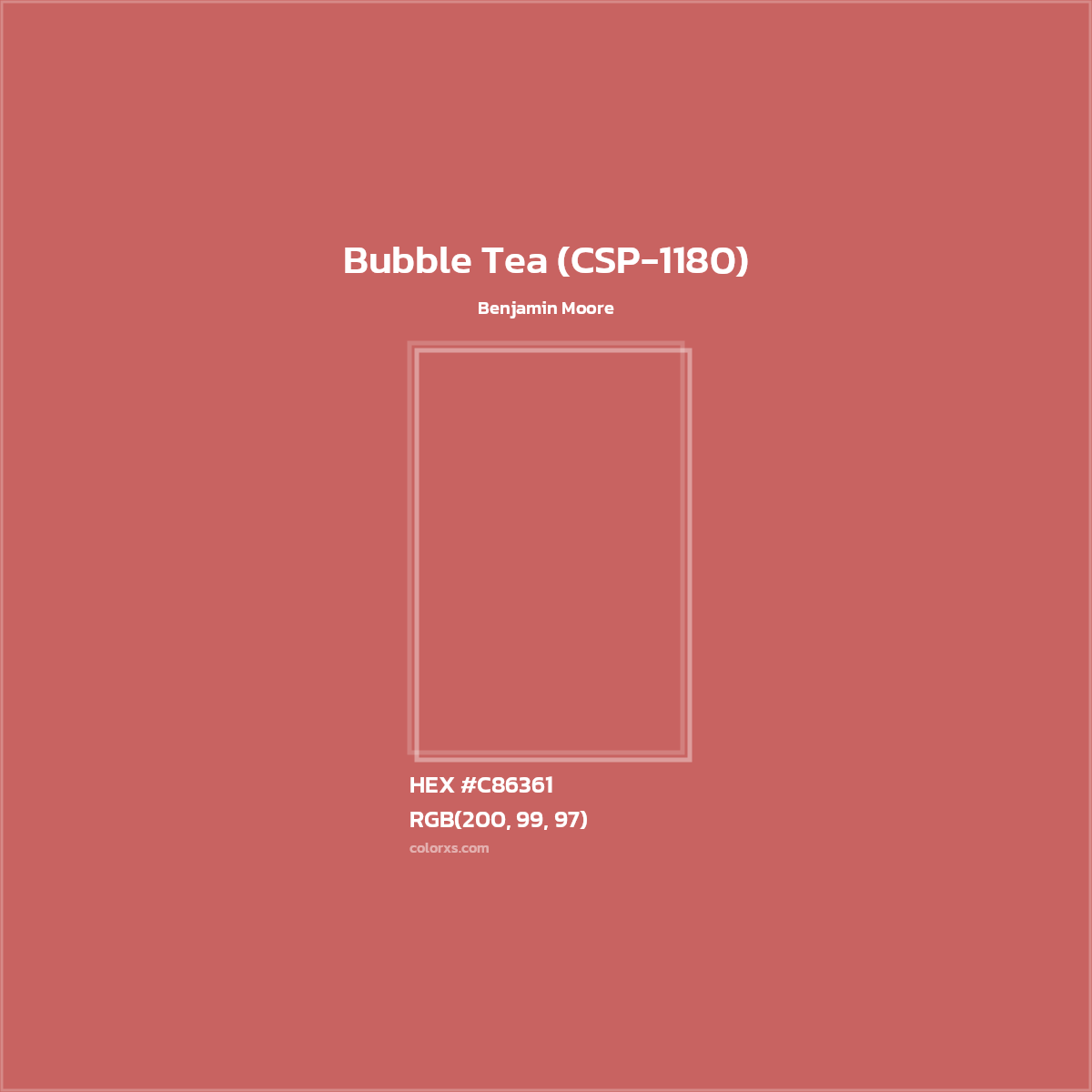 HEX #C86361 Bubble Tea (CSP-1180) Paint Benjamin Moore - Color Code