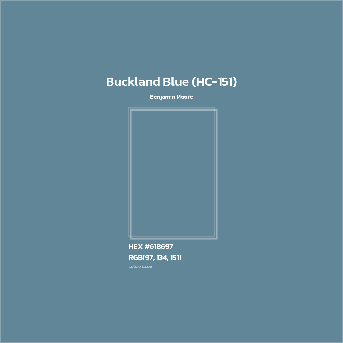 HEX #618697 Buckland Blue (HC-151) Paint Benjamin Moore - Color Code