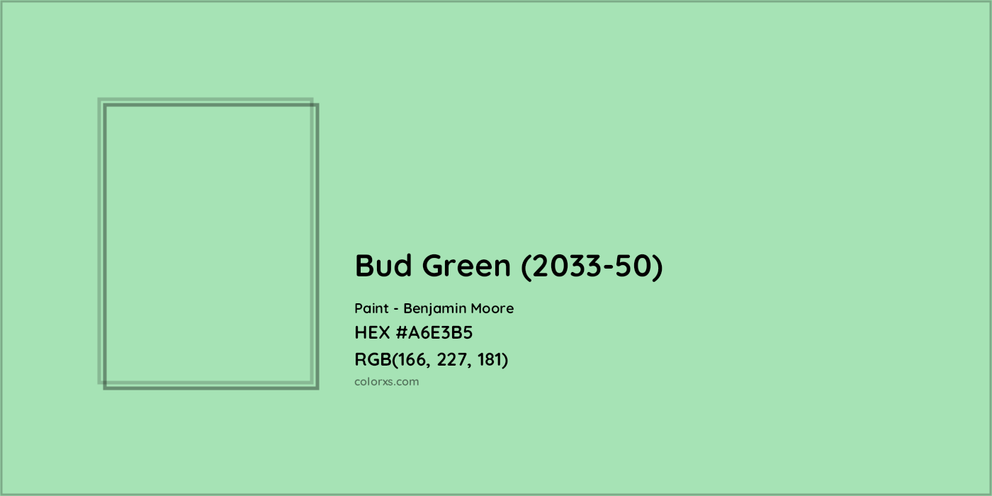 HEX #A6E3B5 Bud Green (2033-50) Paint Benjamin Moore - Color Code