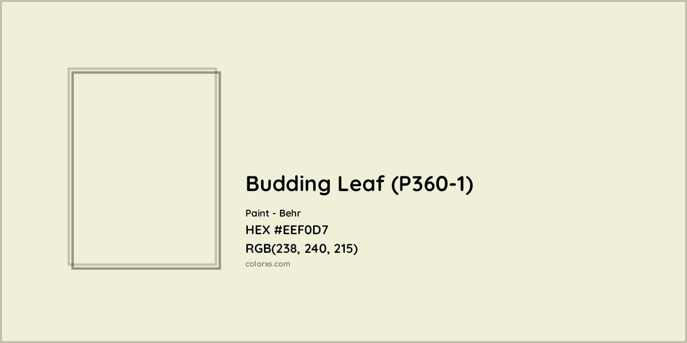 HEX #EEF0D7 Budding Leaf (P360-1) Paint Behr - Color Code