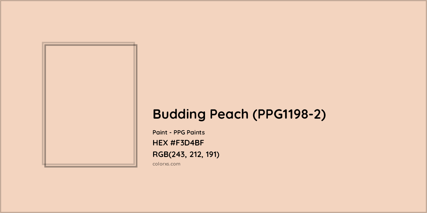 HEX #F3D4BF Budding Peach (PPG1198-2) Paint PPG Paints - Color Code