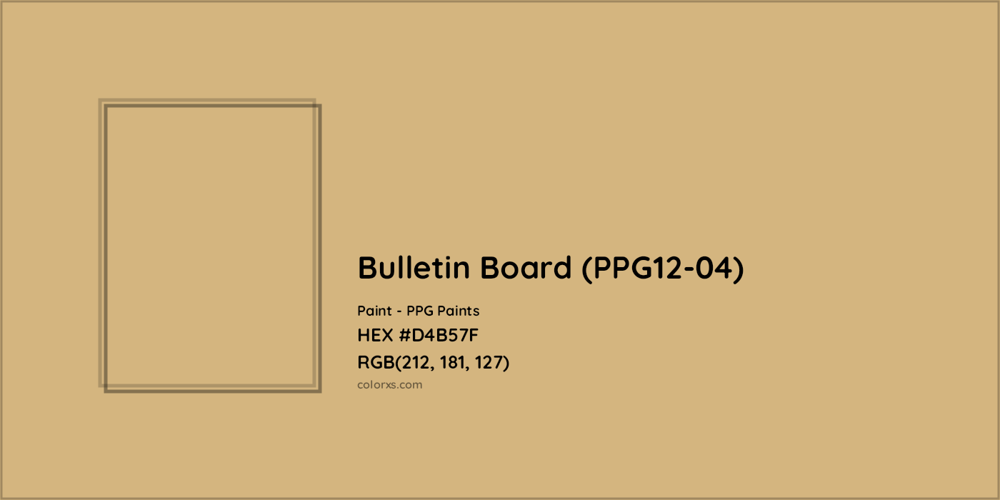HEX #D4B57F Bulletin Board (PPG12-04) Paint PPG Paints - Color Code