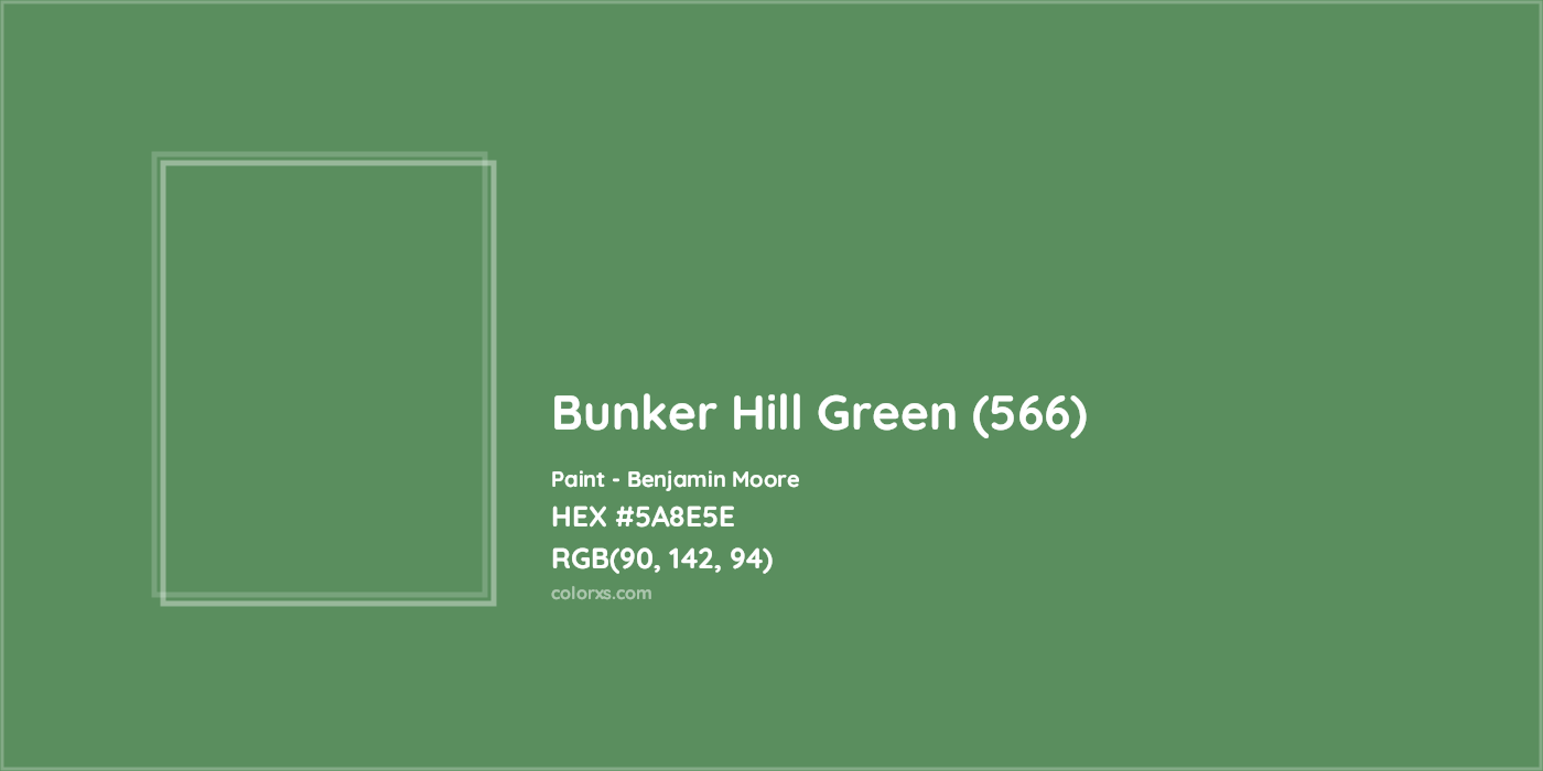 HEX #5A8E5E Bunker Hill Green (566) Paint Benjamin Moore - Color Code