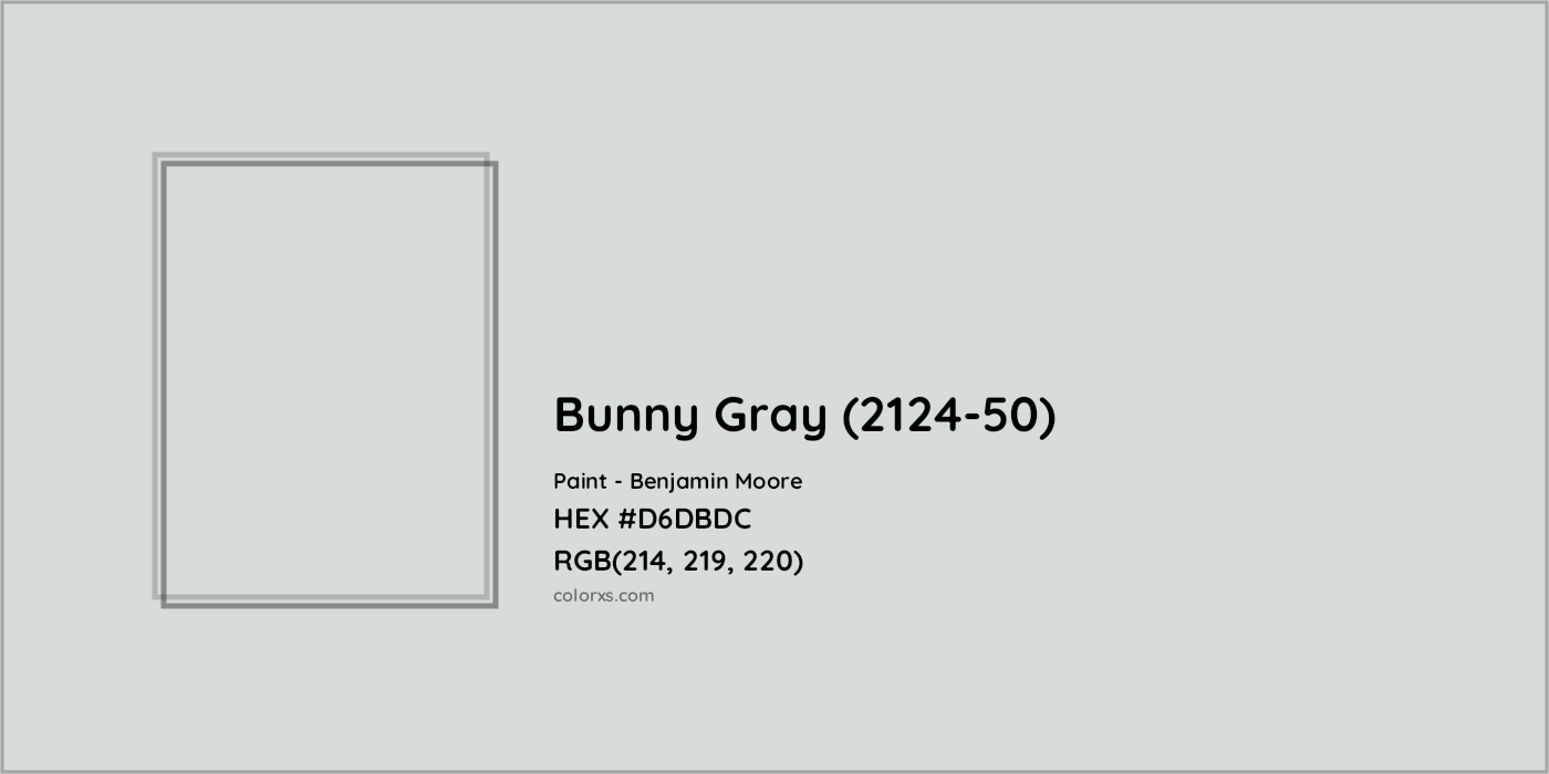 HEX #D6DBDC Bunny Gray (2124-50) Paint Benjamin Moore - Color Code