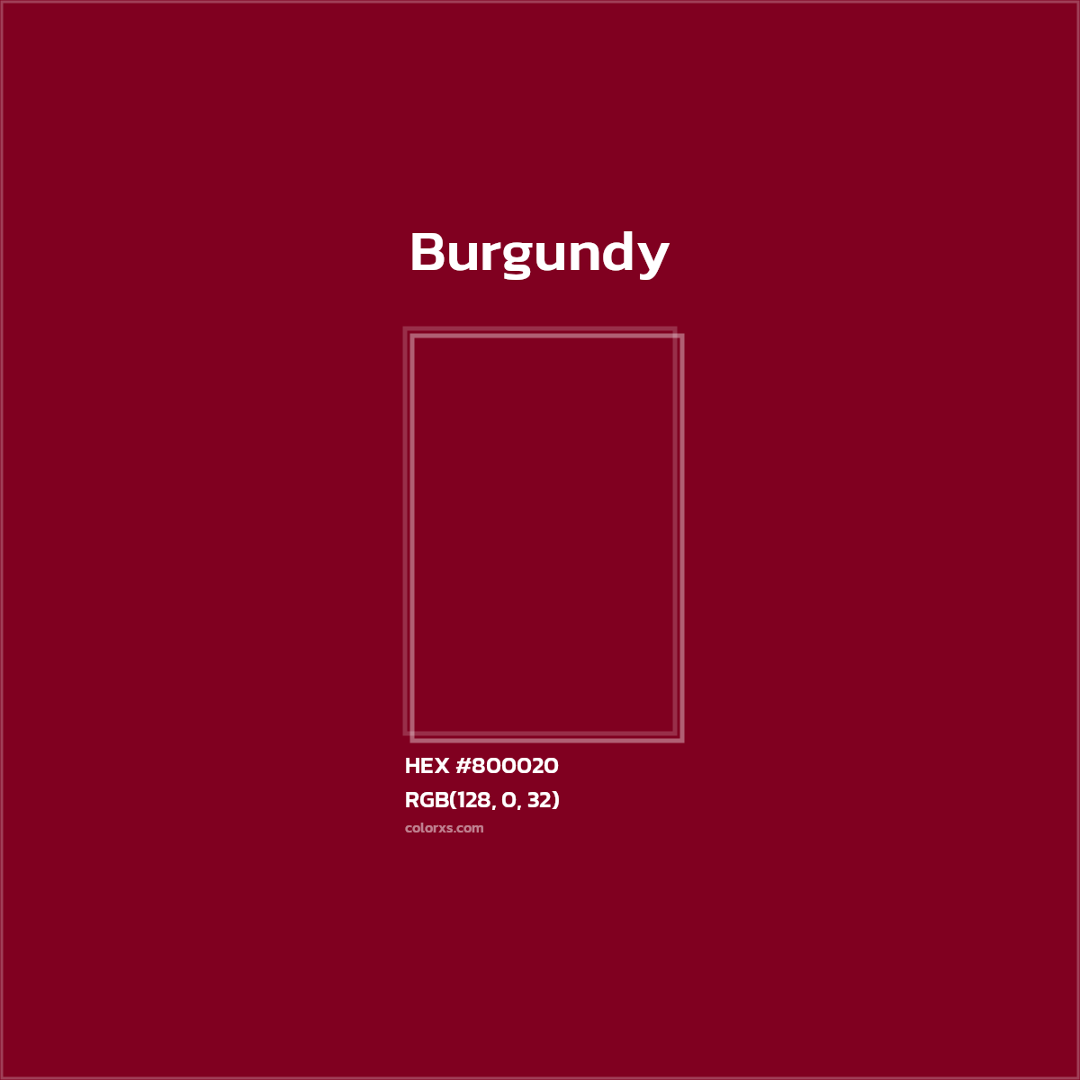 HEX #800020 Burgundy Color - Color Code