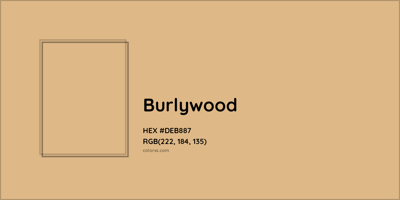HEX #DEB887 Burlywood Color - Color Code