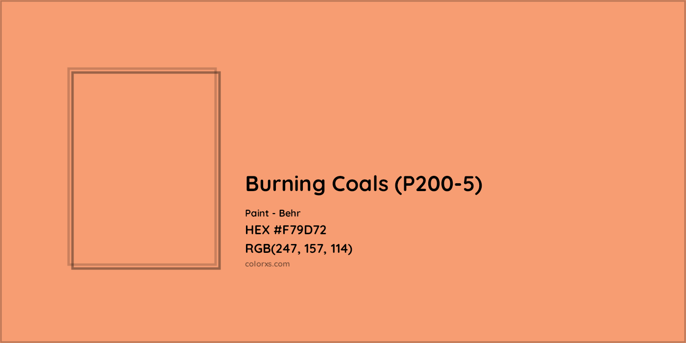 HEX #F79D72 Burning Coals (P200-5) Paint Behr - Color Code