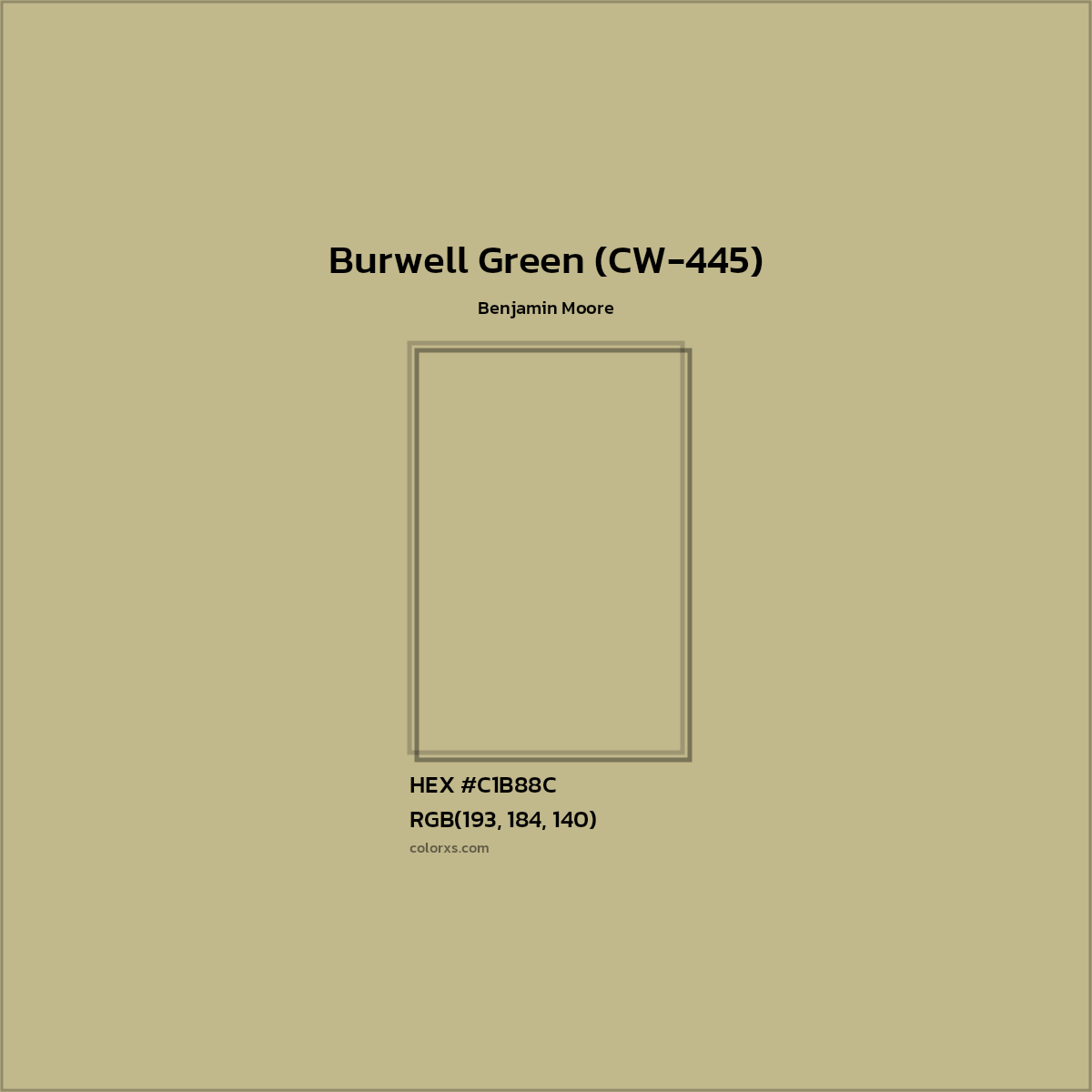 HEX #C1B88C Burwell Green (CW-445) Paint Benjamin Moore - Color Code