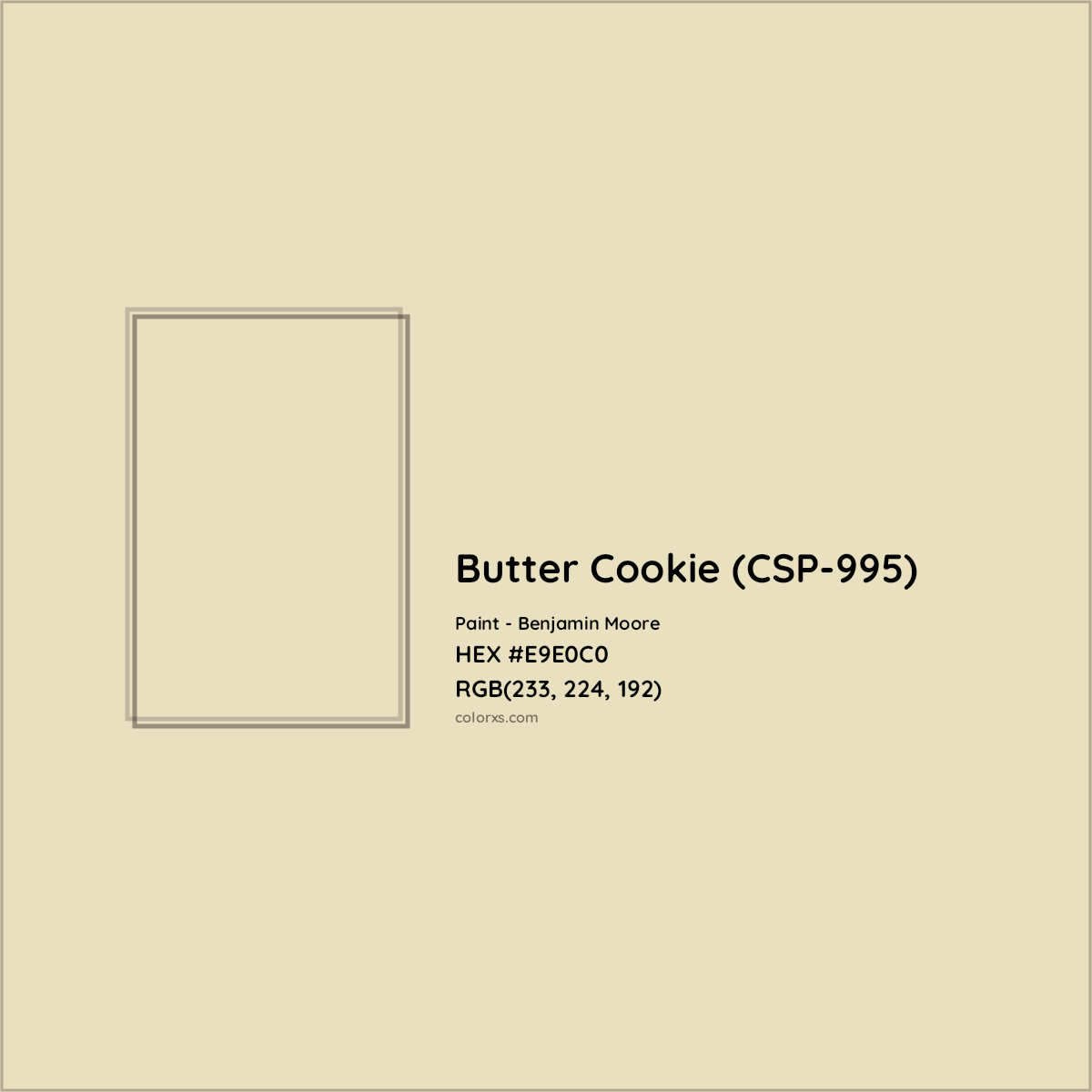 HEX #E9E0C0 Butter Cookie (CSP-995) Paint Benjamin Moore - Color Code