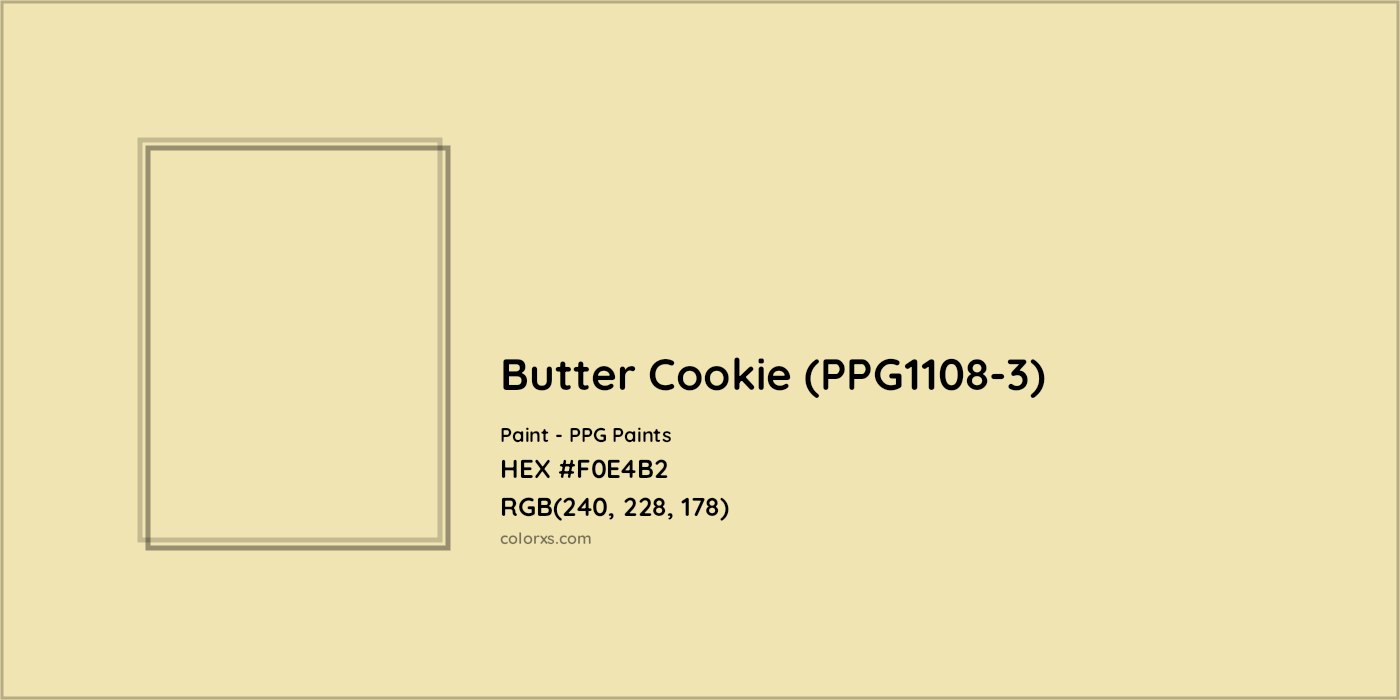 HEX #F0E4B2 Butter Cookie (PPG1108-3) Paint PPG Paints - Color Code