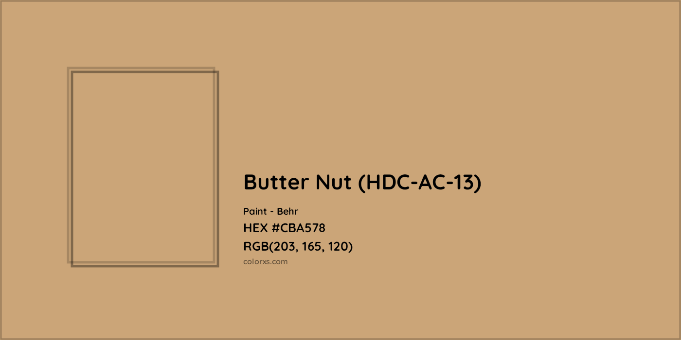 HEX #CBA578 Butter Nut (HDC-AC-13) Paint Behr - Color Code
