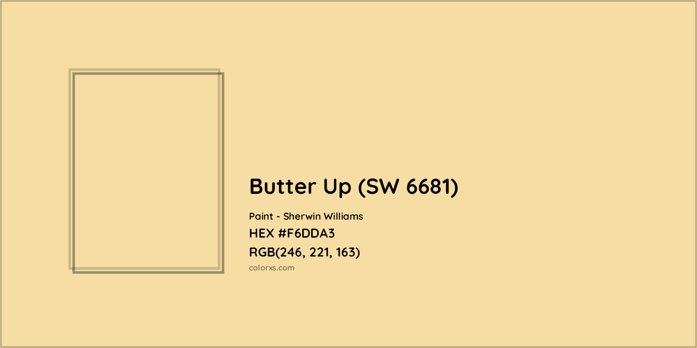HEX #F6DDA3 Butter Up (SW 6681) Paint Sherwin Williams - Color Code