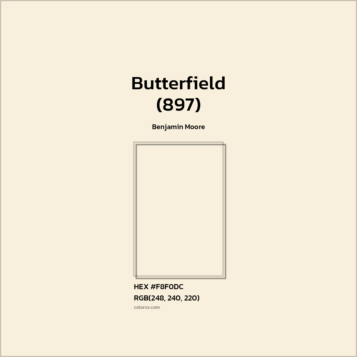 HEX #F8F0DC Butterfield (897) Paint Benjamin Moore - Color Code
