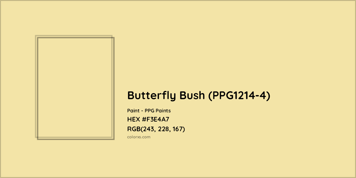HEX #F3E4A7 Butterfly Bush (PPG1214-4) Paint PPG Paints - Color Code