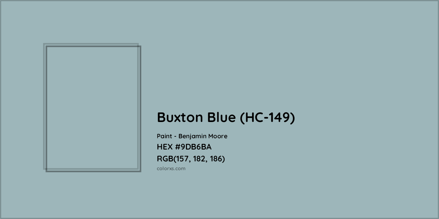 HEX #9DB6BA Buxton Blue (HC-149) Paint Benjamin Moore - Color Code