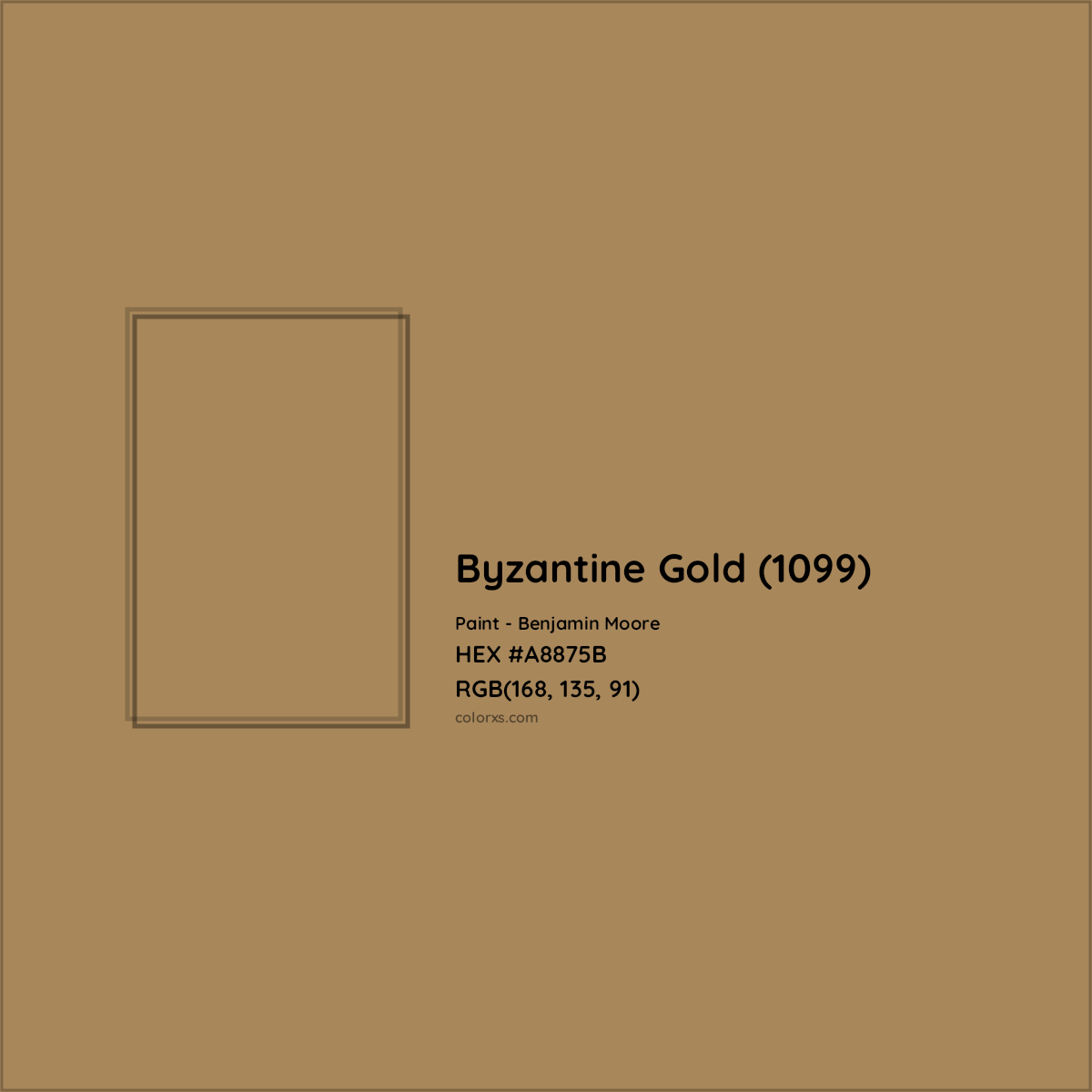 HEX #A8875B Byzantine Gold (1099) Paint Benjamin Moore - Color Code